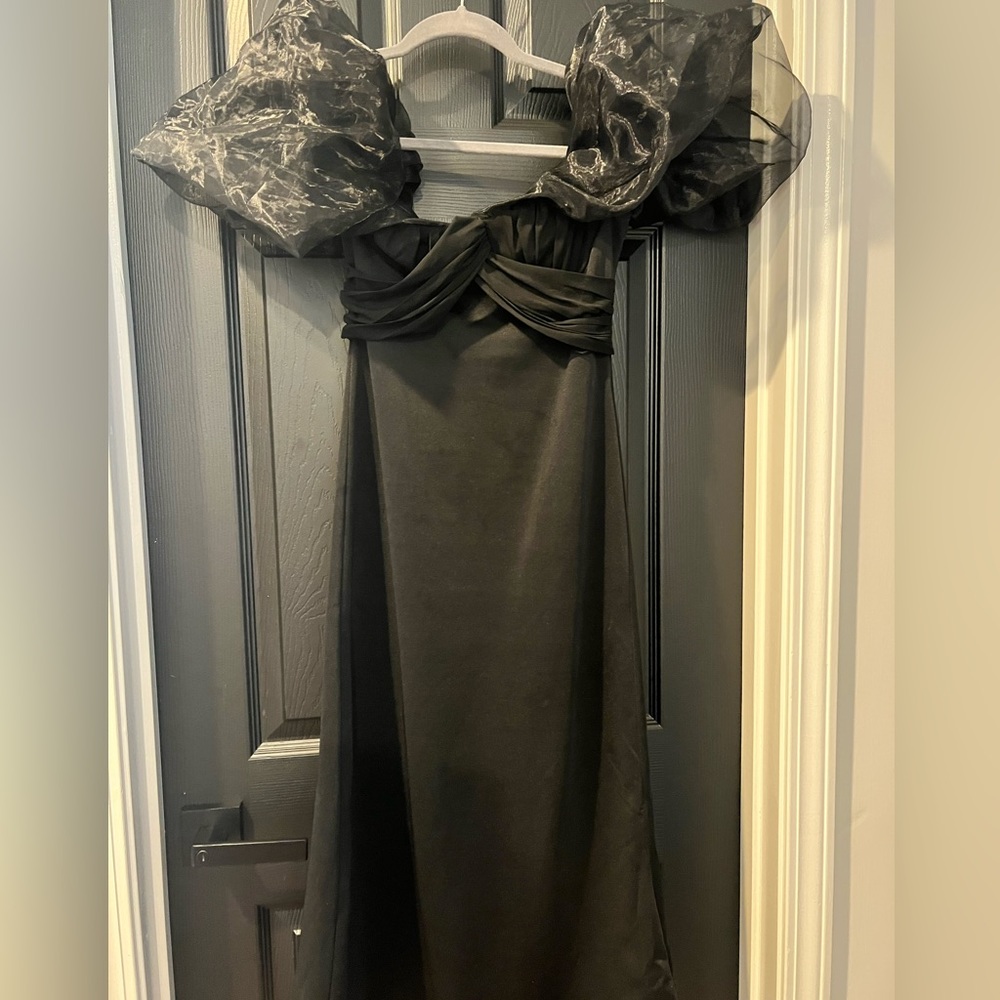 ASOS Black organza sleeve dress